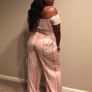 PINK STRIPED JUMPSUIT